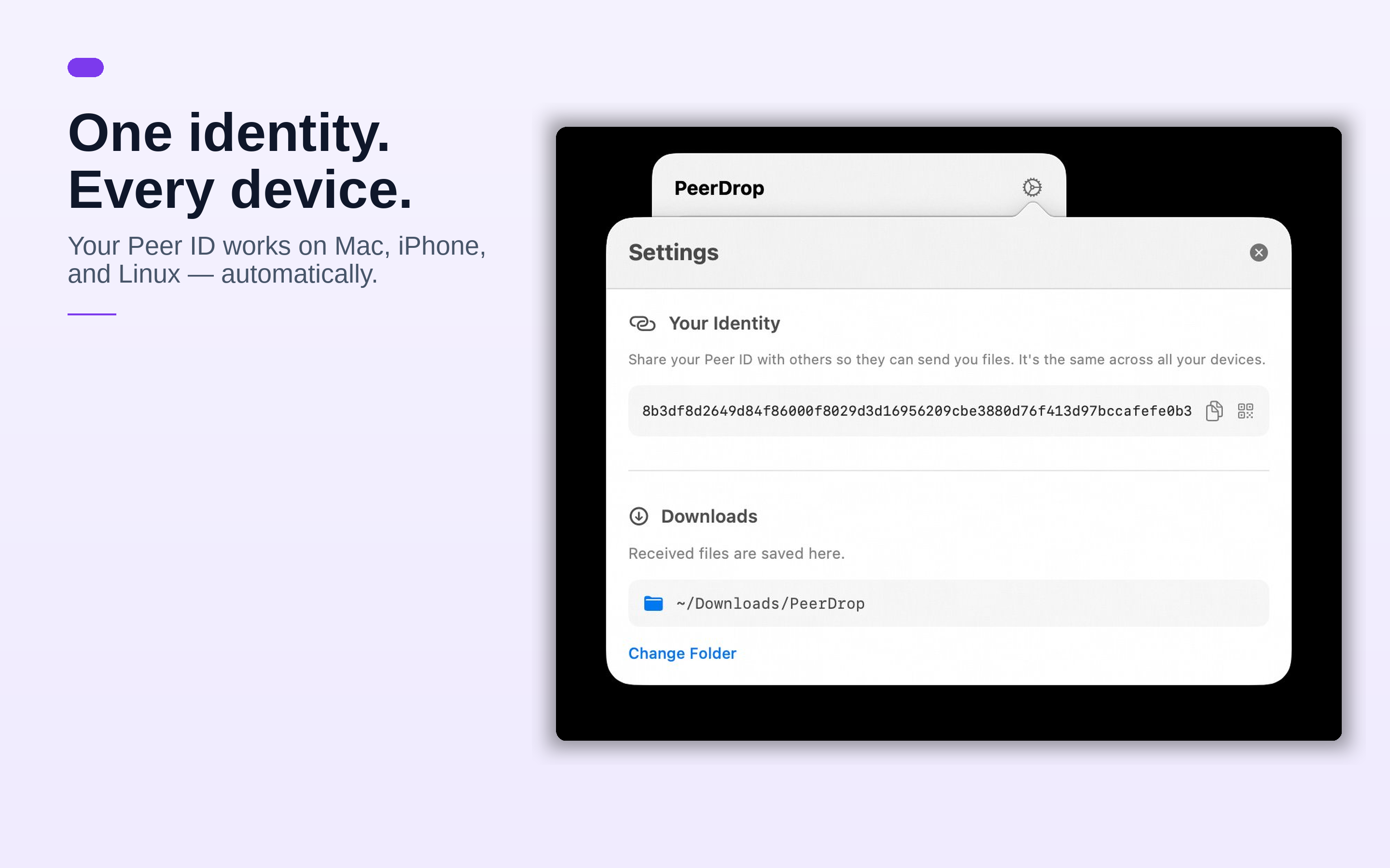 Settings and identity